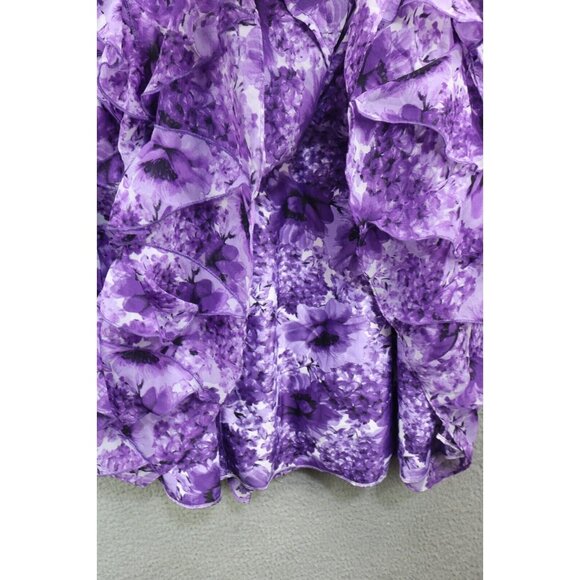 White House Black Market Strapless Floral Dress-16-Ruffles-Belted-Fairy-NWT - Picture 3 of 12